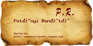 Petényi Renátó névjegykártya