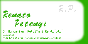 renato petenyi business card